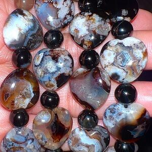 Black and White Beaded Bracelet Collection